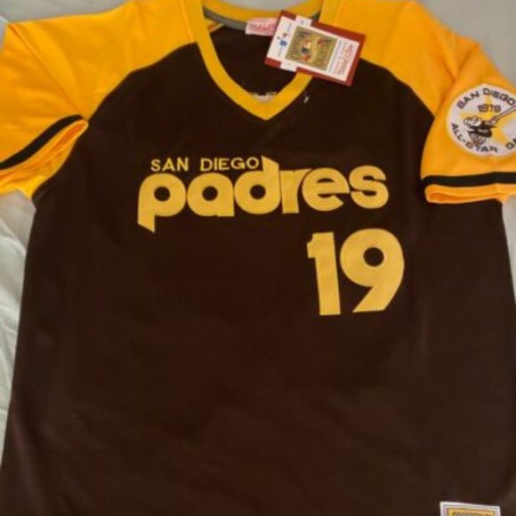 Mitchell & Ness Brown and Yellow San Diego Padres Jersey - Picture 1 of 5